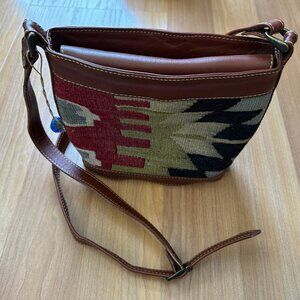 Multicolor Bohemian Handmade Wool, Silk & Leather Pocketbook Turkish Delights